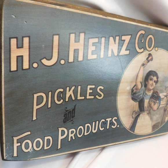 H.J. Heinz Co. Pickles and Food Products Wood Sign - Picture 5 of 6